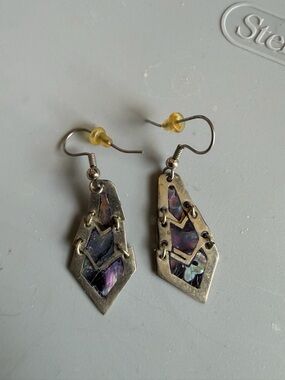 Handcrafted Silver-Tone Turquoise Drop Earrings